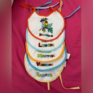 5 Baby Bibs in Italian Days of the week